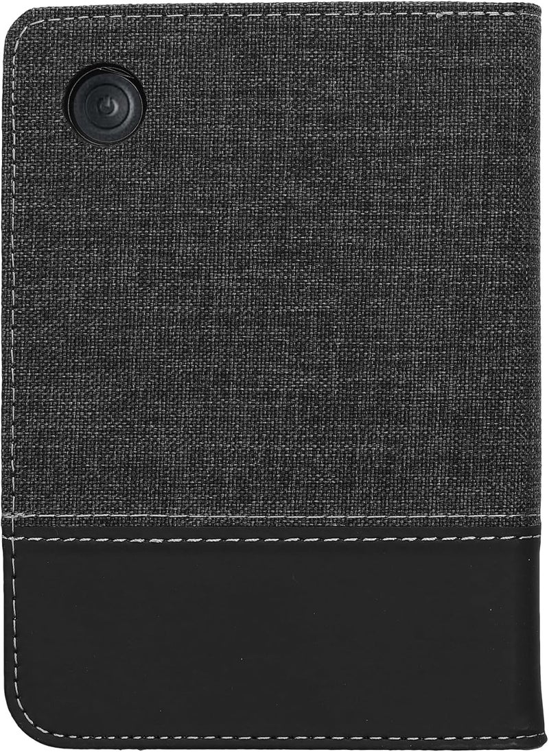 kwmobile Case Compatible with Kobo Clara BW/Colour - PU Leather and Canvas e-Reader Cover - Anthracite/Black - Image 3